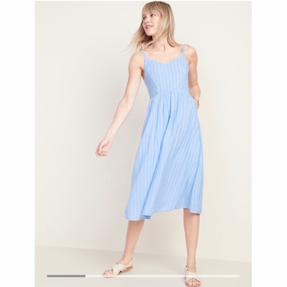 Old Navy Striped Midi Dress - Picture 1 of 7